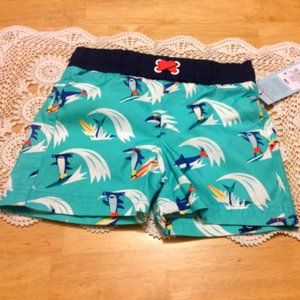 Cat & Jack swim trunks with sharks / fish, NWT, 12 month size